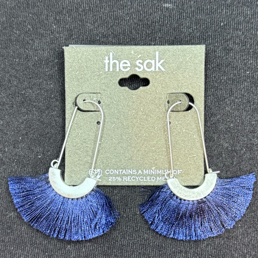 The Sak Fan Tassel Earrings In Navy 25 Inch Approx 20$